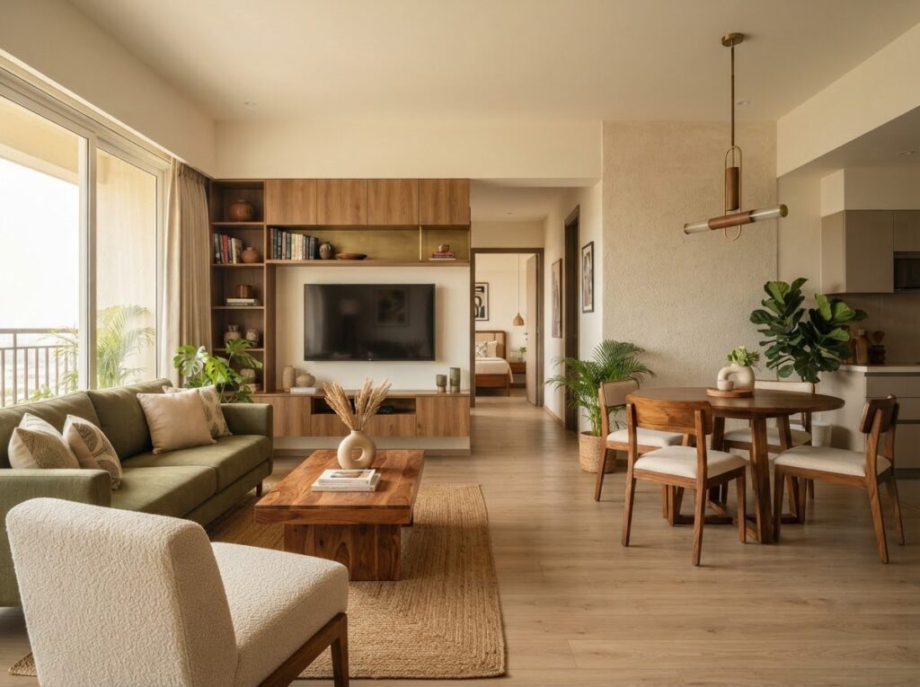 Modern Indian Apartment Interior - OrgoWood Furniture