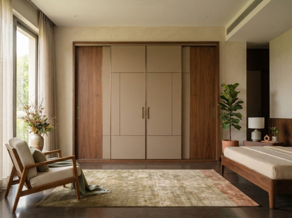 Sliding Door Wardrobe In Bedroom - OrgoWood Furniture